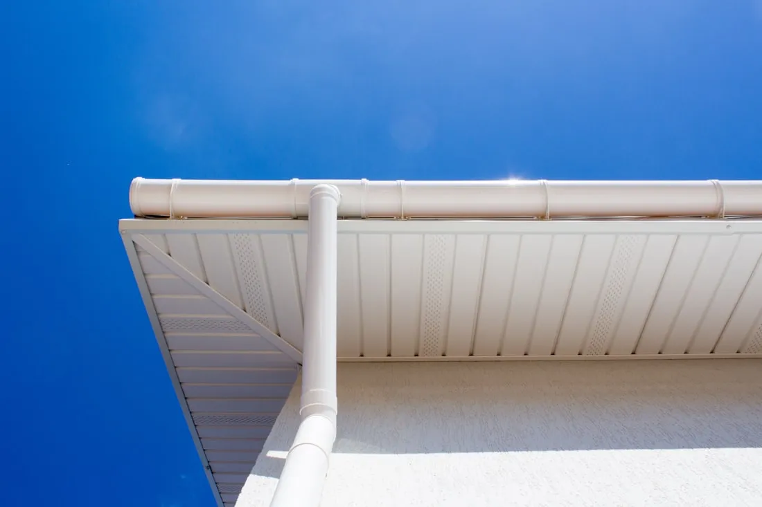 New seamless gutters & downspouts · Leawood